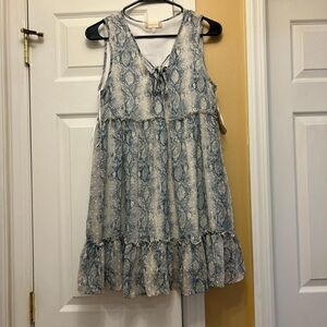 Altar’d State Sundress white and blue Size XS Baby Doll NWT